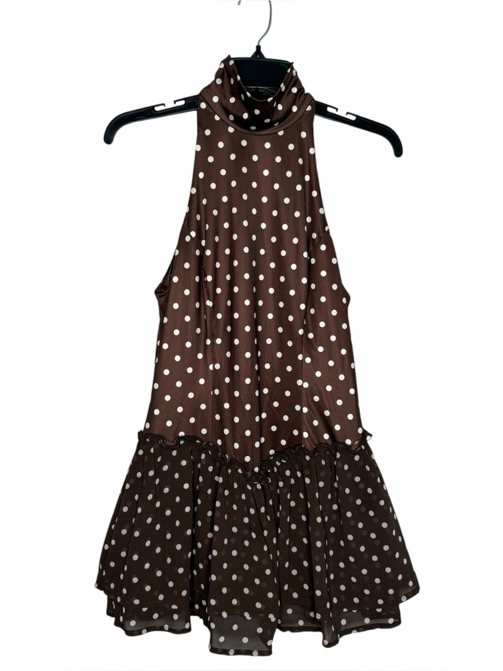 Unbranded Polka Dot Micro Mini Dress Dropped Waist Small/ Medium - Picture 4 of 8